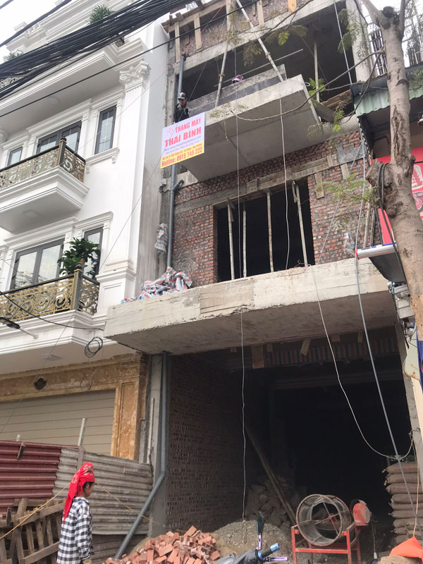 Xây dựng hố thang máy tại nhà anh Dũng Phạm Văn Đồng Dương Kinh